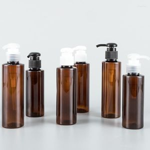 Butelki do przechowywania 40pcs 100 ml 120 ml 150 ml pusta plastikowa brąz z pompą do żelowego szamponu do czyszczenia twarzy Opakowanie kosmetyczne