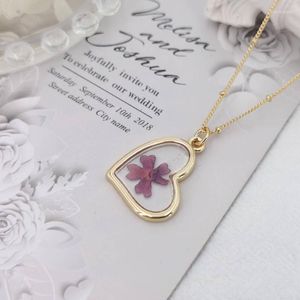 Подвесные ожерелья нажатые сухое цветочное ожерелье в смоле Daisy Nature Brandry Jewelry 1297