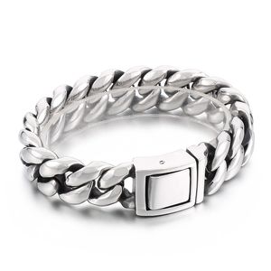 154 g schweres kubanisches Panzergliederarmband aus Edelstahl, 19 mm, 8,66 Zoll, hochglanzpolierter Guss für Herrengeburtstage, Vatertag, Geschenke für Ehemänner