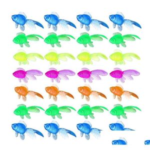 Aquariums Aquarium Fake Fish Floating Decoration Summer Party Catch Goldfish Betta Prizes Sile Swim Funny Tank Ornaments Drop Delive Dhf30