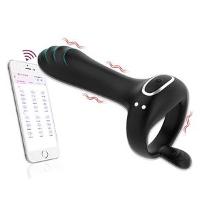 Strumenti Nuovo prodotto Vibration Lock Ring da uomo elettrico Prodotti divertenti Risonanza maschile e femminile APP Banda di controllo remoto Sconto del 75% Vendite online