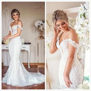Arabski Aso Ebi Ebi luksusowe koronkowe sukienki ślubne syrena seksowna sukienki dla nowożeńców