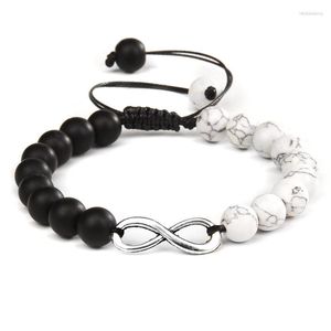 Strand Fashion Endless Love Infinity Chain Charm Bracelets For Women Men Black White Frisado Bracelet Adjustable Friend Jewelry