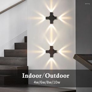 Vägglampa LED Cross Stair Lighting Interior/Outdoor Waterproof Up Down Light For Bedroom Living Room Decororation AC85-265V