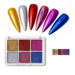 Nail Glitter 1Set Laser Mirror Powder Dust Metal Effect holografisk UV Gel Polish Pigment Art Decoration Accessory #