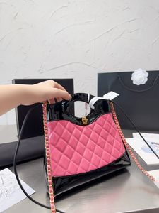 럭셔리 패션 브랜드 Chanlen 디자이너 가방 가죽 스티칭 충돌 충돌 컬러 토트 백 핸드백 체인 어깨 가방