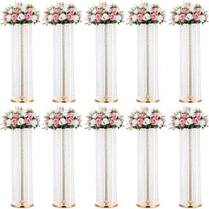 tall gold silver flower stand wedding centerpieces crystal centerpieces for wedding table decoration pillars