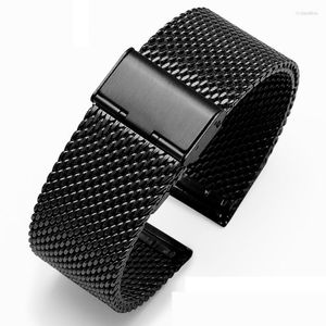 Titta på band Milanese Band Link Armband Wrist Strap 18 20 22 24mm Mesh Rostfritt stål Kvinna 20mm 22mm Universal Watchband