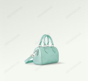 Designer Luxurys Womens Handbag M82342 Nano Speedy Tote Pearly Lagoon Turquoise Shoulder Bag Special Edition Pearly shimmer Handle Bag Mini Purse 16cm