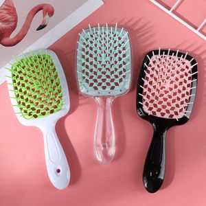 Nowe szerokie zęby Własność powietrza Com czeka na mokre suche włosy Rozlanie skóry głowy masaż grzebień szczotka do fryzjerskiej Salon Kobiet narzędzie fryzjerskie