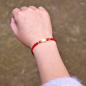 Charm-Armbänder, handgefertigt, geflochtenes Kordel-Kettenarmband für Damen und Herren, verstellbar, Glücksbringer, rotes Seil, Strandschmuck, Accessoires, Joias Pulseira