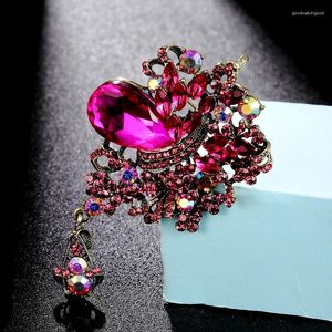 Broschen Zlxgirl Frauen Blumenform Weihnachten Schmuck Kleidung Bijoux Schal Pins Große Hochzeit Hijab und Anhänger