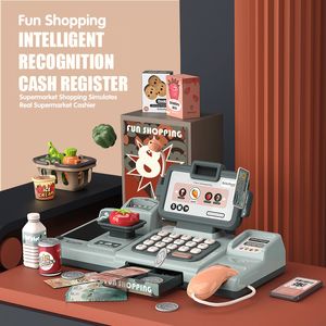 Andra Toys Kids Shopping Cash Register Toys Mini Supermarket Set Simulation Food Calculation Checkout Counter Punage Toy for Children 230621