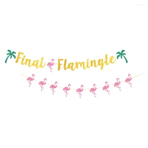 Dekorativa blommor flamingo latte papper banner stilfullt hängande rolig dekoration kreativ parti färgglada banners