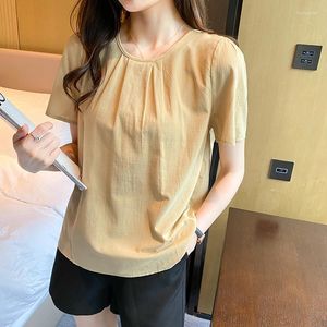 Frauen Blusen Elegante Kurzarm Büro Top Weibliche O Ncek Casual Sommer Chiffon Bluse Für Frauen Mode Weiße Shirts Frau ST102