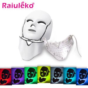 Massageador Facial Raiuleko 37 Color Pon Electric LED Mask with Neck Skin Rejuvenation Anti Acne Wrinkle Beauty Treatment Salon Home Use 230621