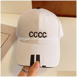 Bola Caps Designers Chapéus Baskball Snapback Chapéu Chapéu Algodão Sólido Cor Carta Moda Sunshade Temperamento Versátil Coupl Dhb6w