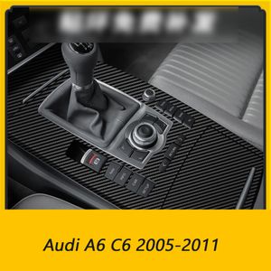 För Audi A6 C6 2005-2011 Självhäftande bilklistermärken Kolfiber vinylbil klistermärken och dekaler bilstyling tillbehör