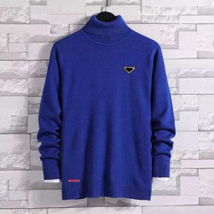 Męskie swetry designer skoczek wysoko szyi wełna z kapturem pullover turtleck bluzy dzianiny bluzki