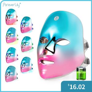 Massageador Facial 7 Cores LED Beauty Mask 12000mAh Wireless Pon Mask Machine Therapy Acne Anti Aging Skin Tightening Lifting Tool 230621