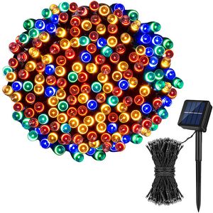 Solar String Light Outdoor, Weihnachtsbaumdekor 100 LED 12m Fairy Light 8 Modus für Außengarten Patio Urlaub Weihnachten Gavillon Dekoration