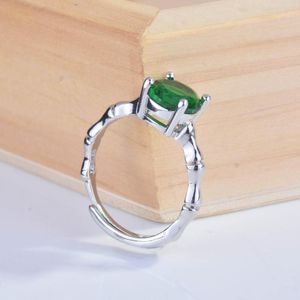 Küme Yüzükleri 925 STERLING Gümüş Jewlery Emerald Ring Kadınlar için CN (Origin) Aly Bandları Takı Turkuaz Taş Bizuteria