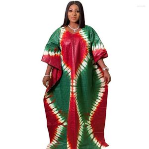 Abbigliamento etnico Abiti lunghi africani per le donne 2023 Estate Dashiki Moda Manica a pipistrello Stampa Abiti larghi Abito da sera Maxi abito islamico