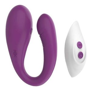 Podwójny wstrząs 10 Waterproodowe wibrator w kształcie litery U Niewidoczne noszenie skoku jaja pary rezonans seksualny 75% zniżki na sprzedaż online