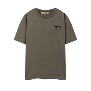 여름 안개 시즌 9 Essentials 더블 스레드 디자이너 남성 T 셔츠 접착제 레이블 편지 짧은 슬리브 남자 패션 느슨한 캐주얼 티셔츠 검은 색 남성 T 셔츠 크기 S-XL