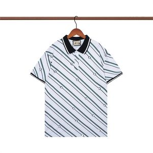 2 # Летняя Полос Модная вышивка Мужские рубашки поло в высококачественной футболке Мужские женщины с высокой улицей повседневной футболки M-3XL # 89