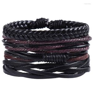 Strand Vintage Leather Bracelet Fashion-Towned Multi-Layer and Men's Gift