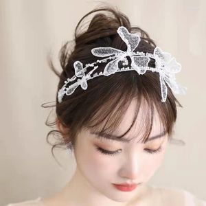 Hair Clips Net Yarns Butterfly Headband Double Layer Elegant Hoop Wedding Styling TEN