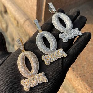 Collane con ciondolo Bubble Letter Iced Out o Block Real Gold Plated Cubic Zirconia Micro Pave Hip Hop Jewelry 230621