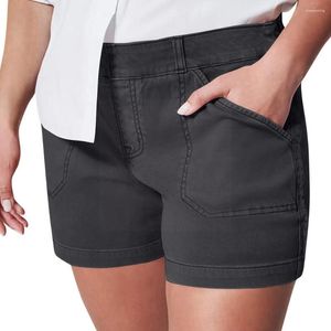 Kvinnors shorts Kvinnors mjuka stretch twill korta sidofickor stil dragkedja passar cowboy smickrande ingen tvättmaskin knapp känsla p g3n6