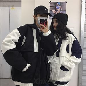 Damenjacken Harajuku Sport Style Baumwolljacke Windjacke Übergroß gesteppt für Männer und Frauen Xnxee