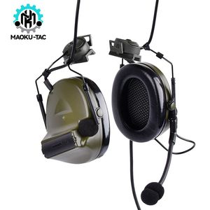 Tactical Earphone Tactical Hunting Shooting Headsets Adapt To The Helmet Side Rail Groove Communication Headset For Outdoor Games 230621