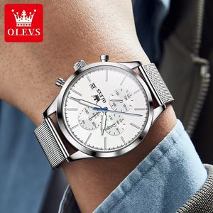 Olevs Men's chronograph quartz watch waterproof luminous men's watch 42mm