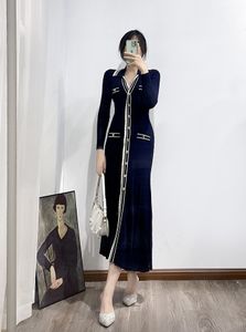 Womens Sandro V-neck Temperament Slim Knitted Elegent Dress Size S M L
