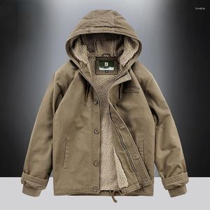 Männer Jacken 2023 Winter männer Warme Cord Mode Mann Thermische Baumwolle Mäntel Casual Outwear Pelz Kragen Herren Fleece kleidung