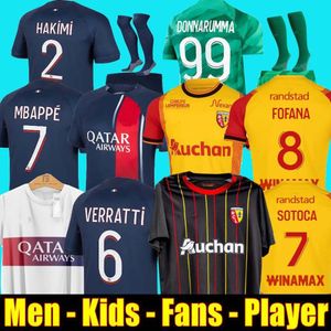 2023 2024 PSGS Soccer Jerseys Maillot de Foot Mbappe Hakimi Marquinhos Verratti 23 24 Sergio Ramos Hommes Enfant