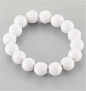 Strand Acrylic Round Bead Charm Bracelets & Bangles White For Men Women DIY Handmade Accessories Gift