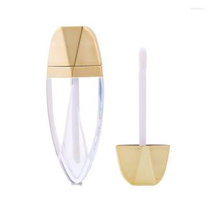 Storage Bottles Empty Plastic Lip Gloss Tube Gold Black Unique Rhombus Leaf Cosmetic Lipgloss Container Lipstick 7ml 20/50pcs