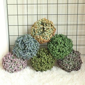 装飾的な花人工ミラネーゼグラスボールプラスチック植物ホームガーデンウェディングパーティー屋外装飾DIY偽の花