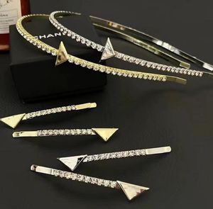 Netizen Ultrafine Letter Hair Hoop Water Diamond Triangle Zaawansowana moda przemysłu ciężkiego prosta wydanie koreańskie nakrycia głowy dla kobiet