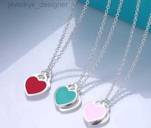 Sweet Love Heart Mander Designer Wisiant Naszyjnik dla kobiet łańcuch krzyżowy różowy czerwony czerwony uroczy choker luksusowe łańcuchy krzyżowe łańcuchai naszyjniki biżuteria Walentynki Prezent