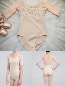 Stage Wear Middle Sleeve Ballet Leotard Adult 2023 High Quality Practice Dancing Women Dance Team Gymnastics Coverall