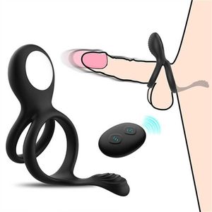 anel de bloqueio de vibração massageador de próstata masculino e feminino fivela compartilhada brinquedo sexual adulto 75% de desconto nas vendas on-line