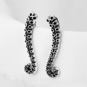 Stud Earrings Punk Antique Octopus Tentacle Earring Bohemian Ocean Animal Cuff Clip-On Pin Hip Hop Jewelry