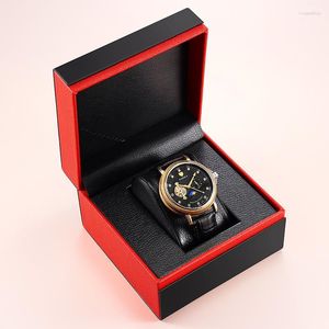 Scatole per orologi Scatole per imballaggio in pelle PU Espositore per espositori Bracciale nero Organizzatore per gioielli per donna Uomo Regalo all'ingrosso