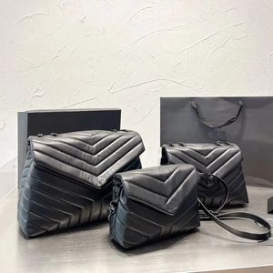 Hochwertige Loulou -Bag -Modedesigner Luxus -Taschen Real Leder Messenger Bag Kette Schulterkreuzkörper Klassische Flapp Frauen Geldbeutel Größe